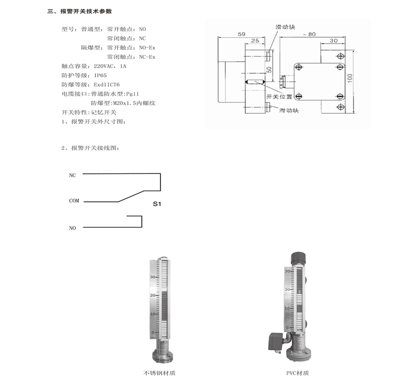 磁翻板液位計(PVC) UHZ-10(圖2) 磁翻板液位計(PVC) UHZ-10(圖2)